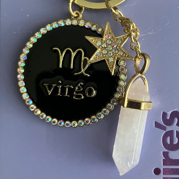 NWT Virgo Zodiac Crystal Keychain Bag Charm Claire’s Celestial Witchy Whimsigoth - Picture 2 of 5